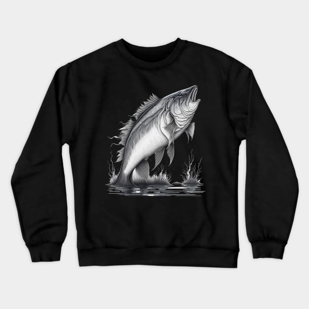 Largemouth Bass Fishing Crewneck Sweatshirt by Hunter_c4 "Click here to uncover more designs"